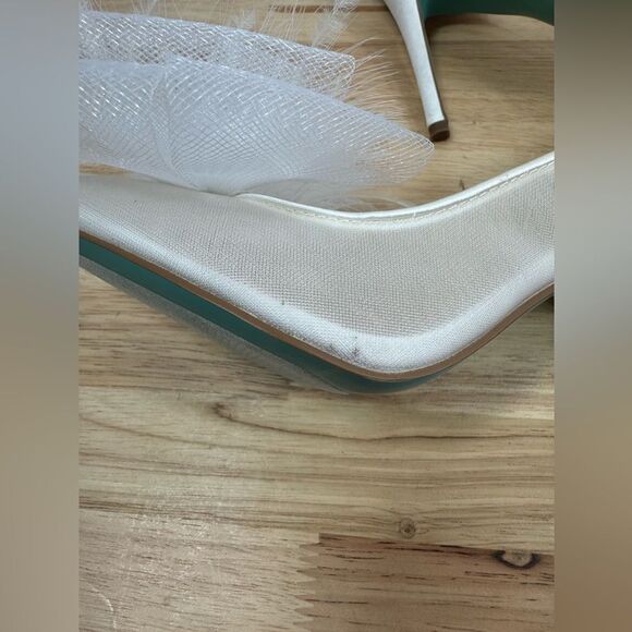 Betsey Johnson Blue SB-Susn2 Ivory Mesh Bow Pointed-Toe Pumps Size 8 - Picture 7 of 12